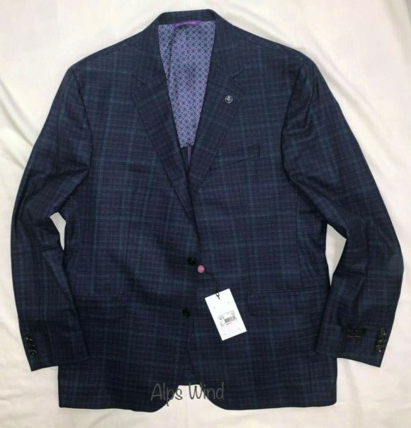 TED BAKER Konan Trim Fit Windowpane Wool Sport Coat